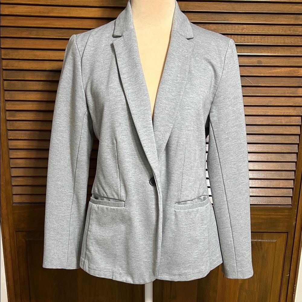 Old Navy Classic Gray One Button Front Pockets Blazer Jacket Size M